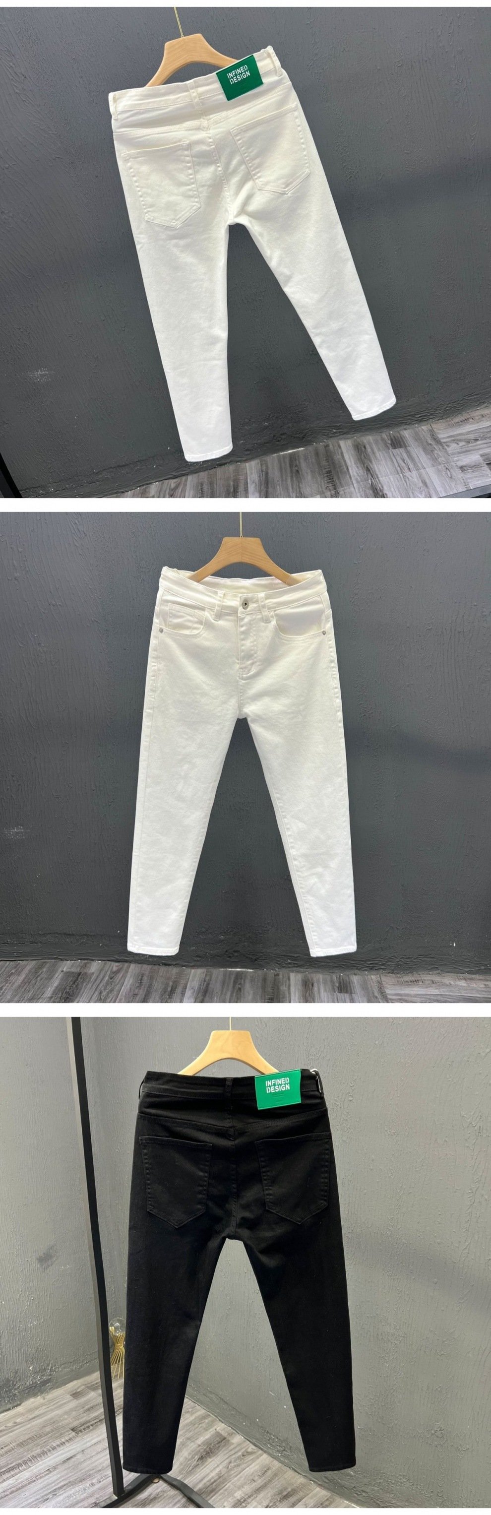 Белые мужские джинсы прямого кроя оптом из Китая