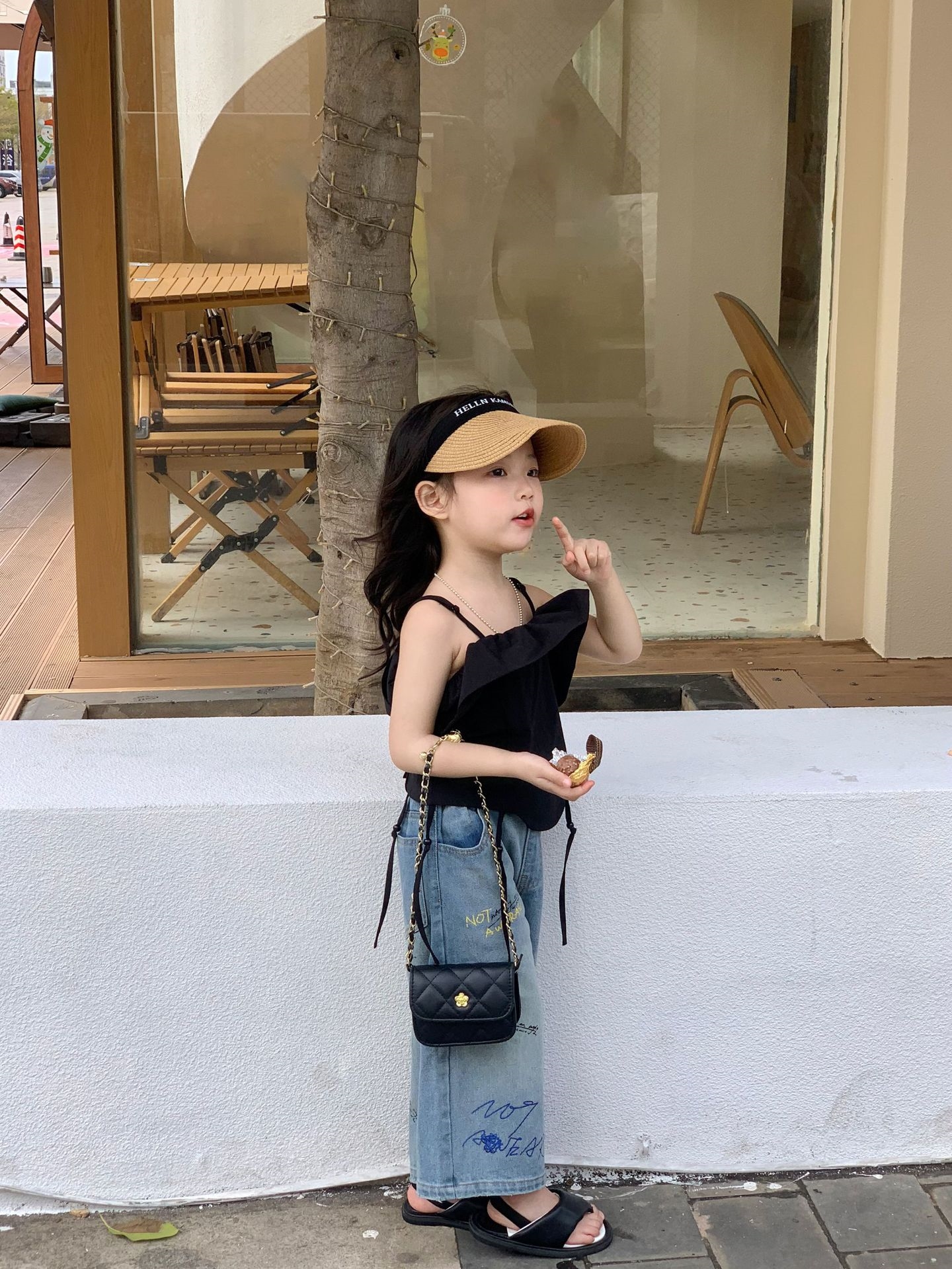 Детские джинсы 2024 весна-лето новая корейская американская ретро цветные джинсы прямые широкие брюки оптом из Китая