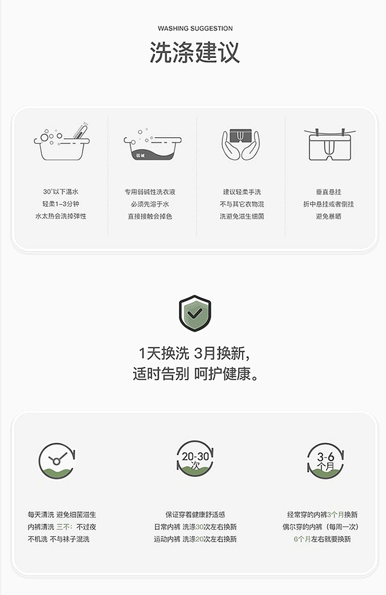 Мужские трусы 7A противобактериальные средней посадки оптом из Китая