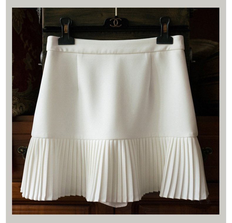 Шелковая короткая юбка с плиссированным низом оптом из Китая