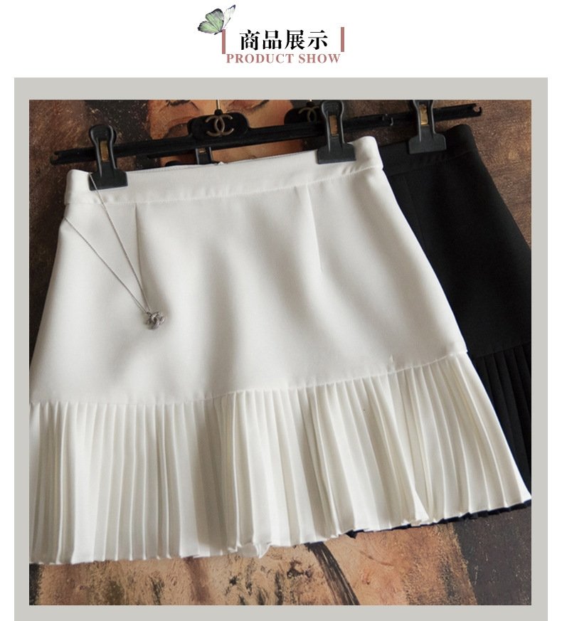 Шелковая короткая юбка с плиссированным низом оптом из Китая