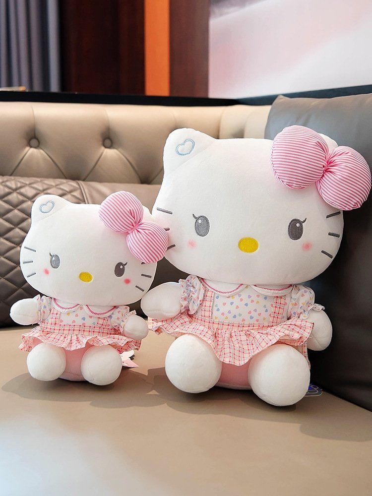 Плюшевая игрушка HelloKitty в розовом платье оптом