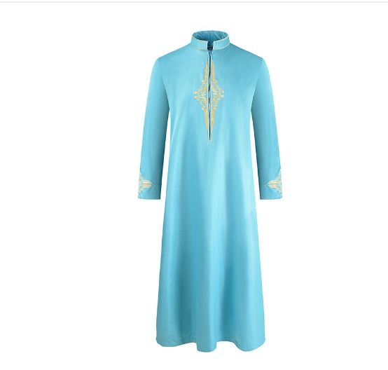 Мужской халат с вышивкой и длинным рукавом оптом из Китая