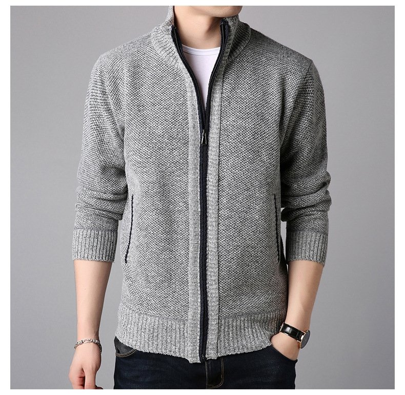 Мужская зимняя толстовка с молнией и высоким воротником оптом