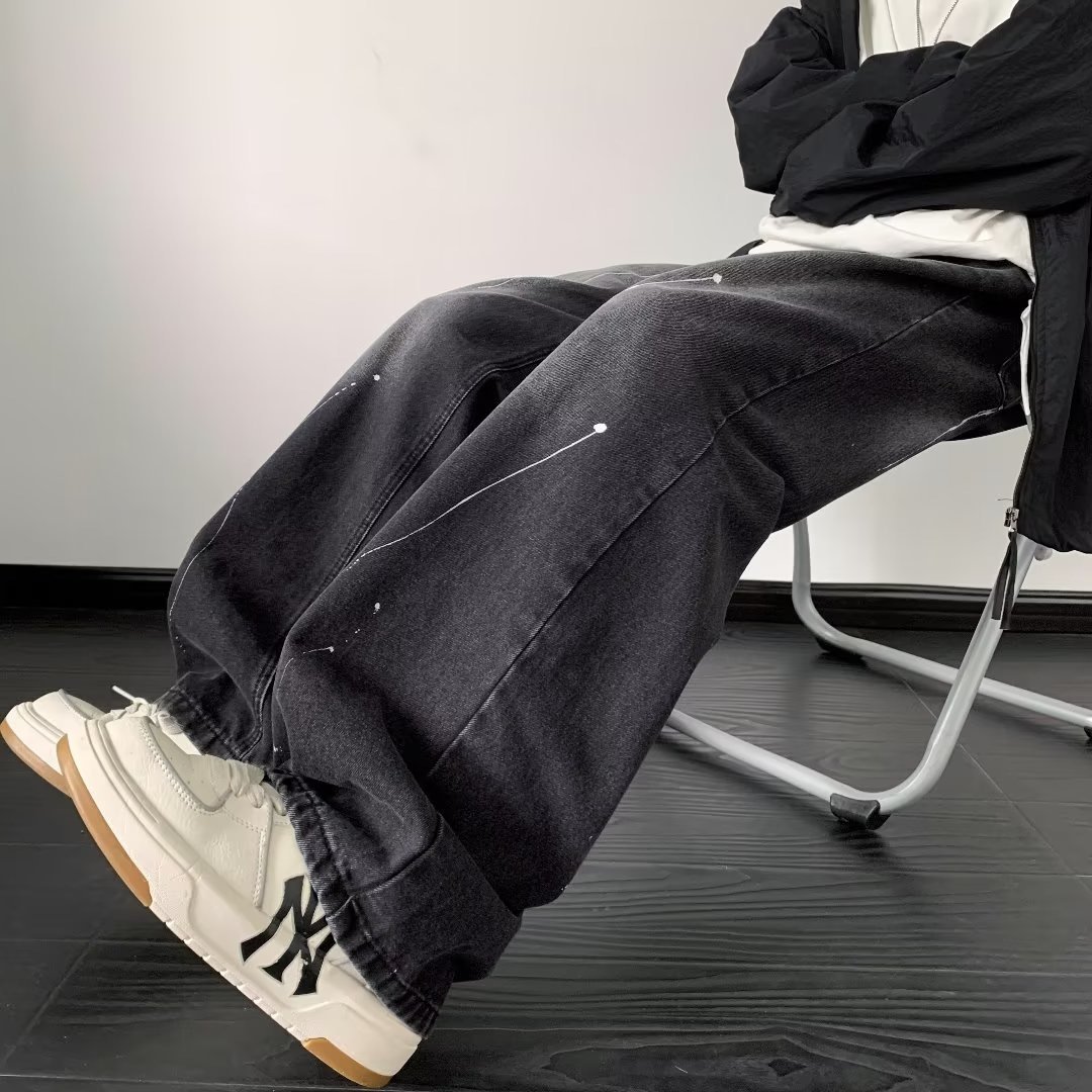 Мужские джинсы с пятнами чернил оптом из Китая