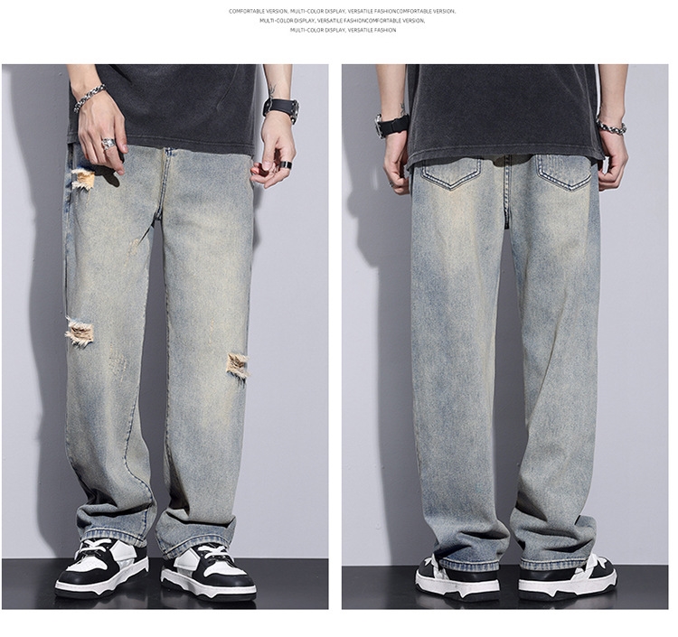 Мужские джинсы с широкими штанинами оптом из Китая