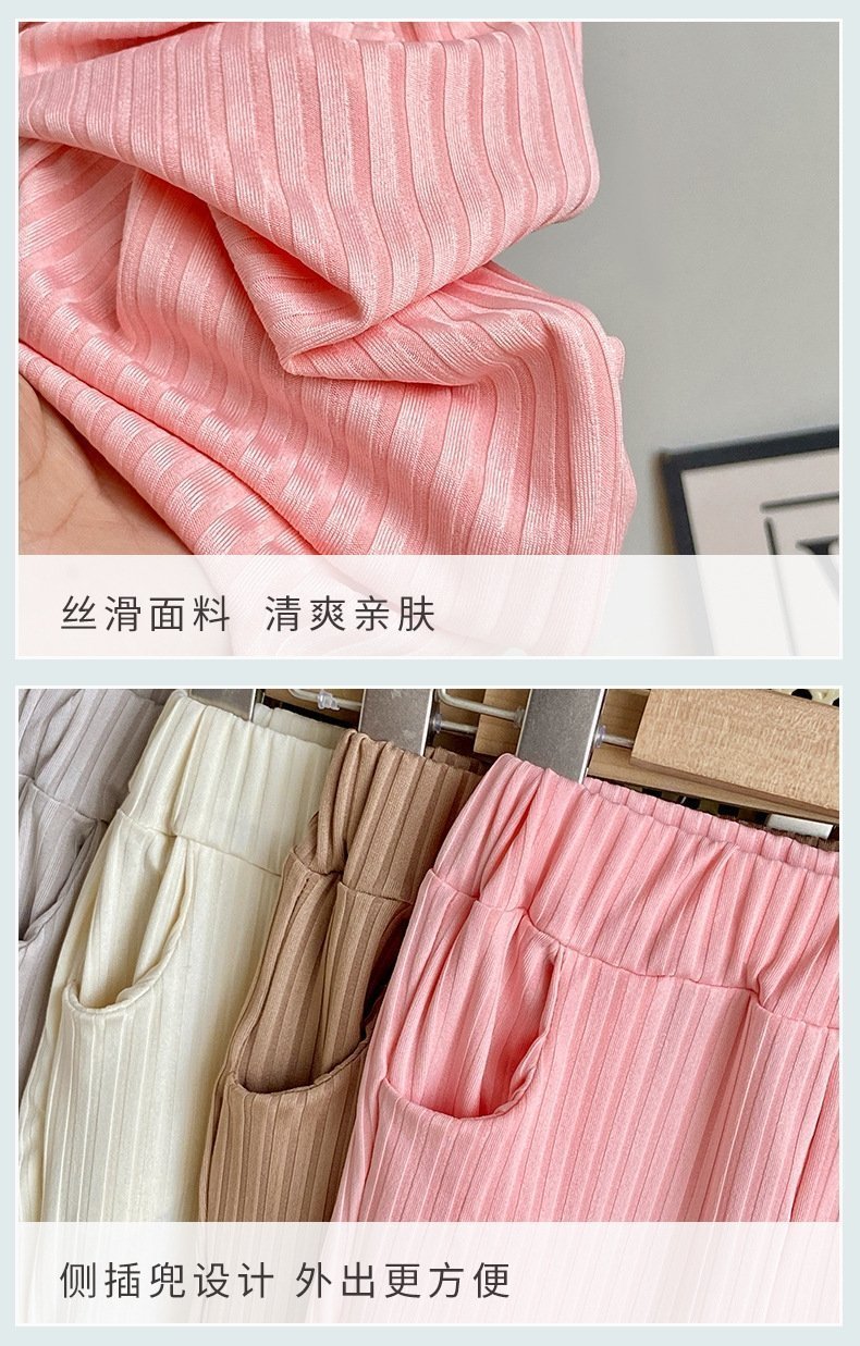 Детские летние брюки с широкими штанинами оптом