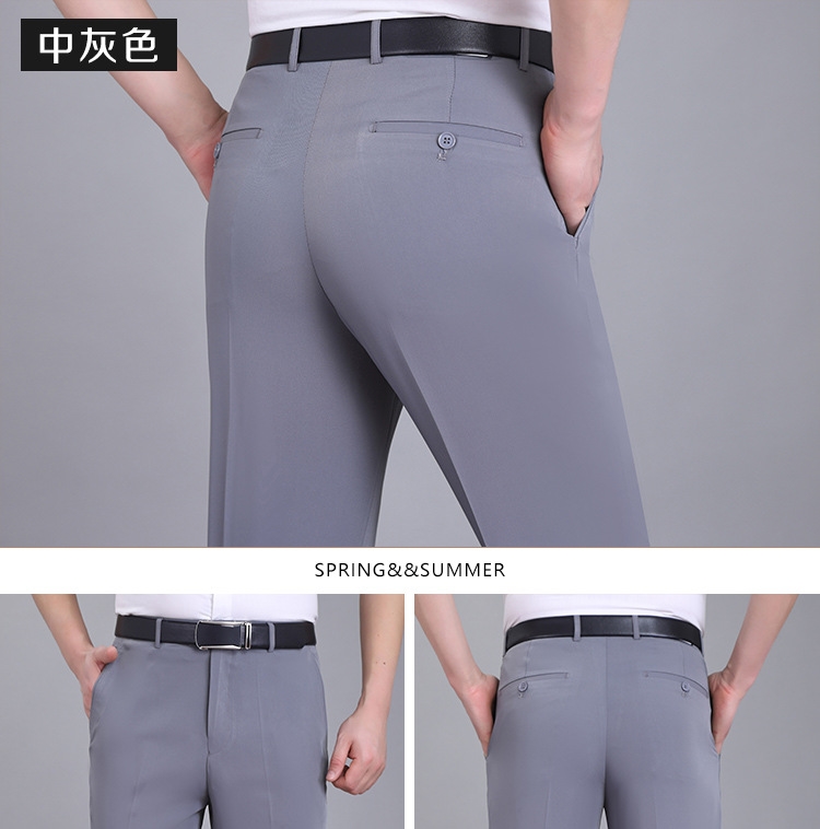 Летние мужские брюки из шелкового сурепа для делового стиля оптом из Китая
