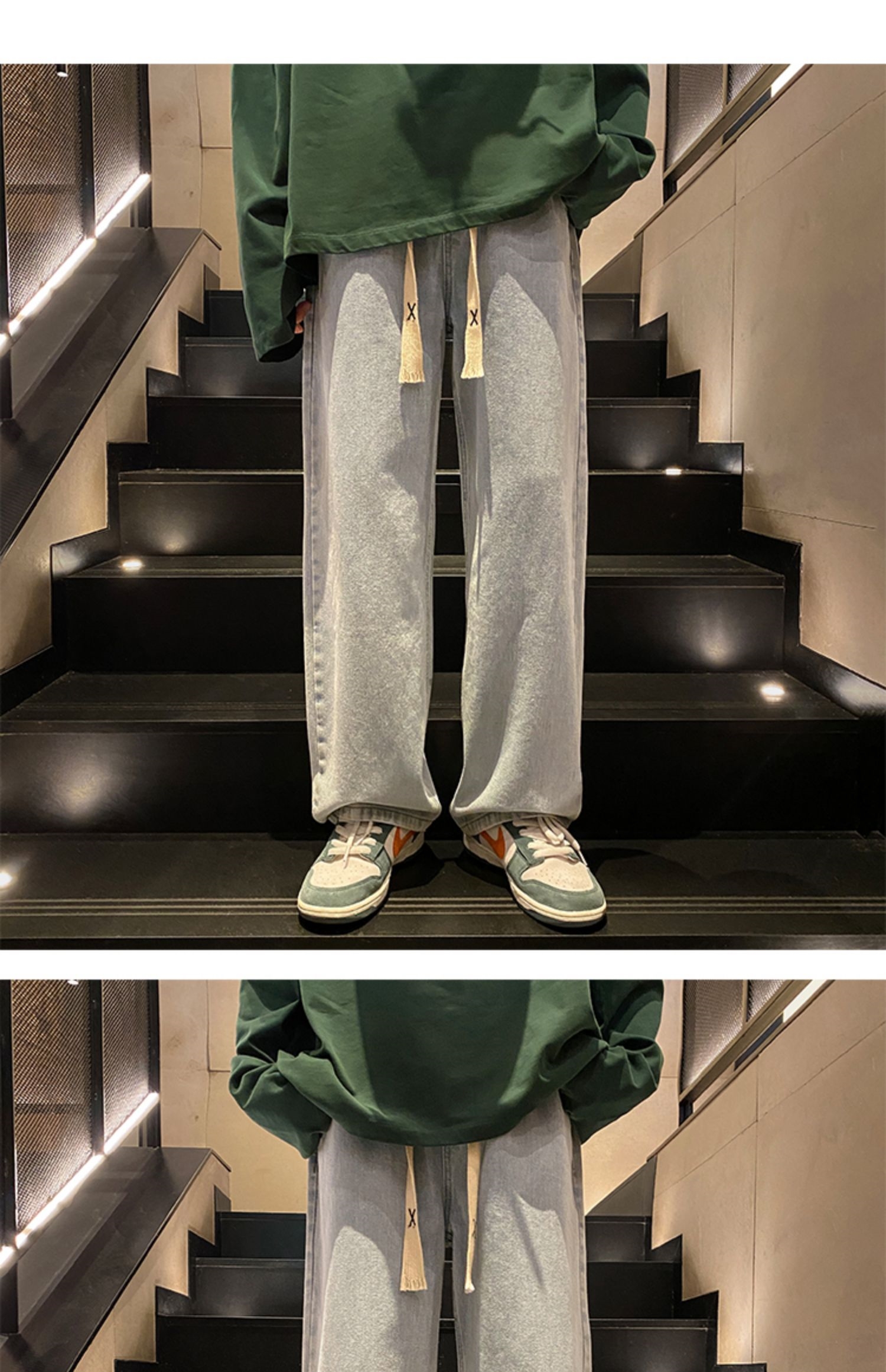 Мужские джинсы винтажного светло-голубого цвета 2024 весна оптом из Китая