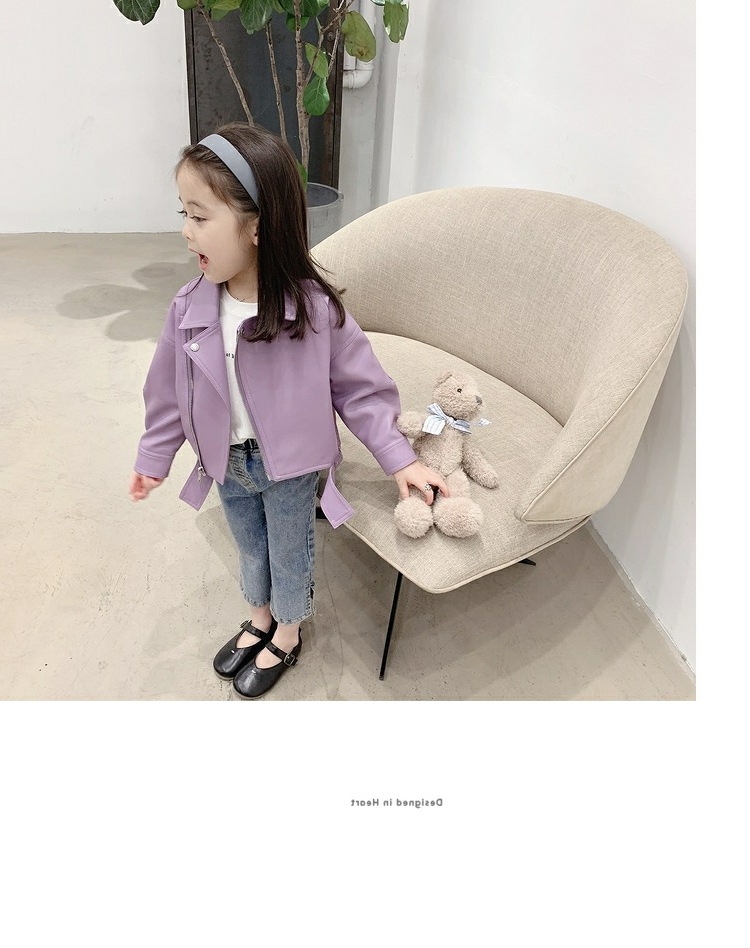 Детская куртка из кожзама в стиле байкеров оптом из Китая