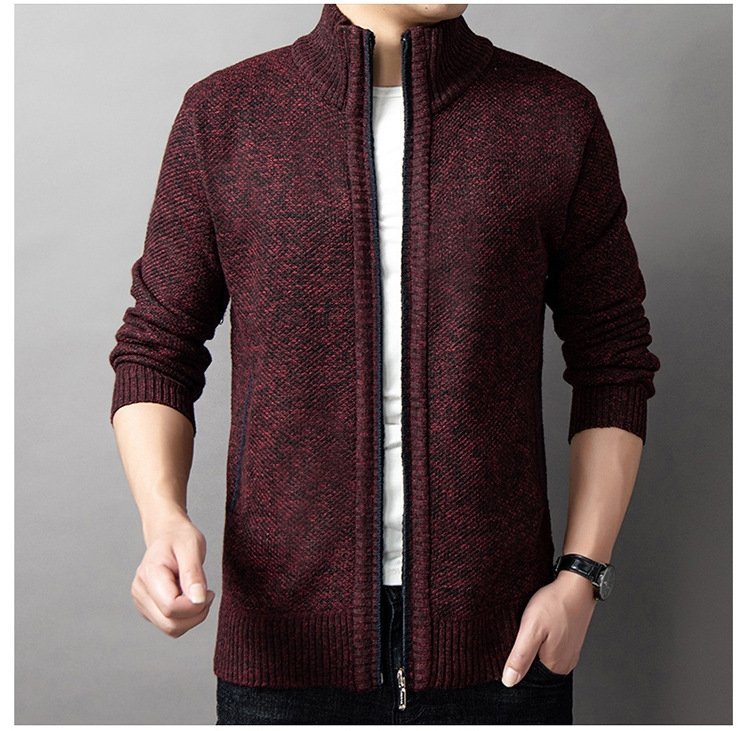 Мужская вязаная высокий воротник свитер весна-осень оптом