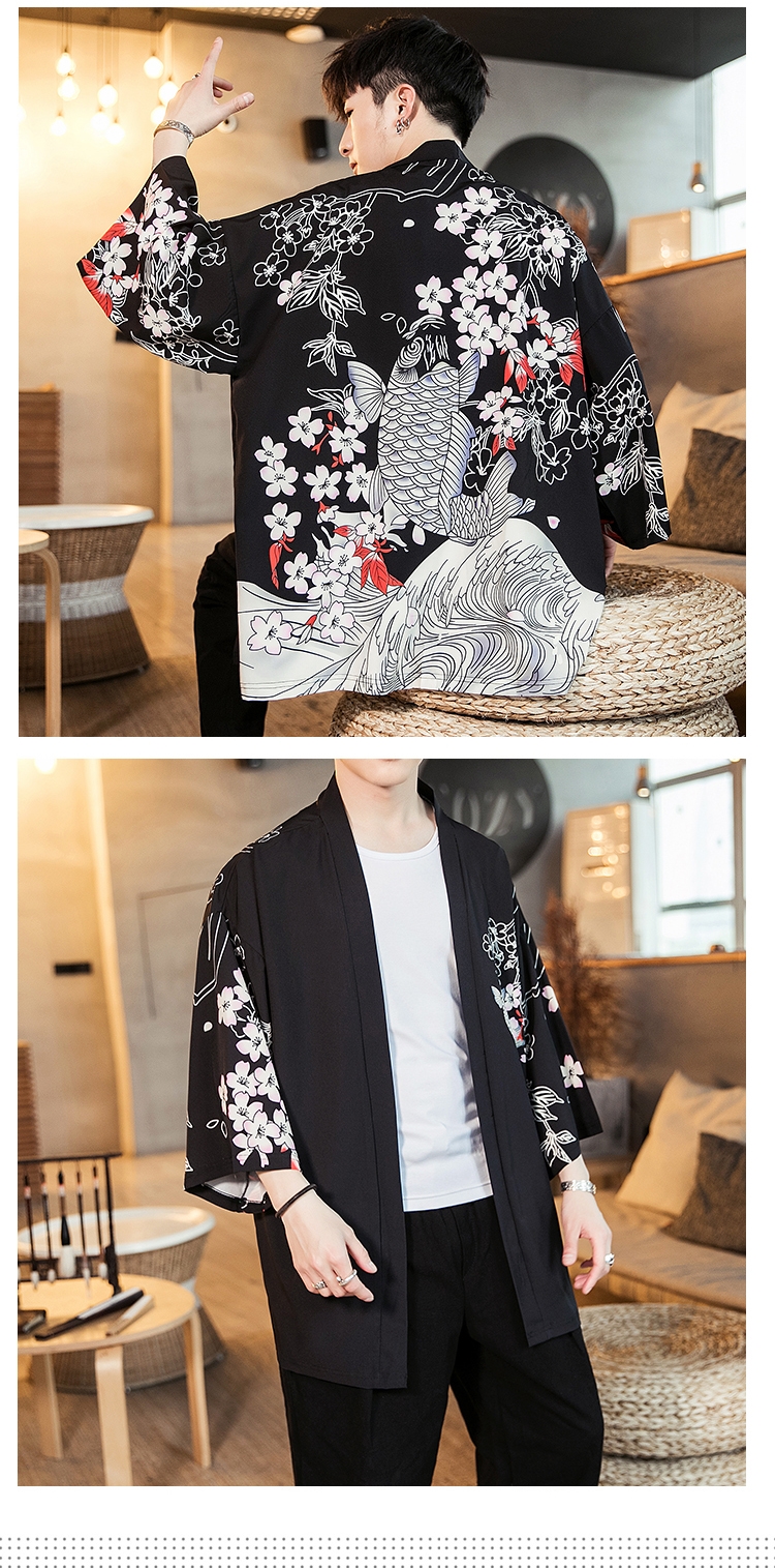 Мужская китайская рубашка с японскими элементами оптом из Китая