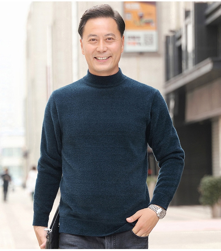 Мужской зимний свитер с утеплением и утолщенной вязкой оптом из Китая