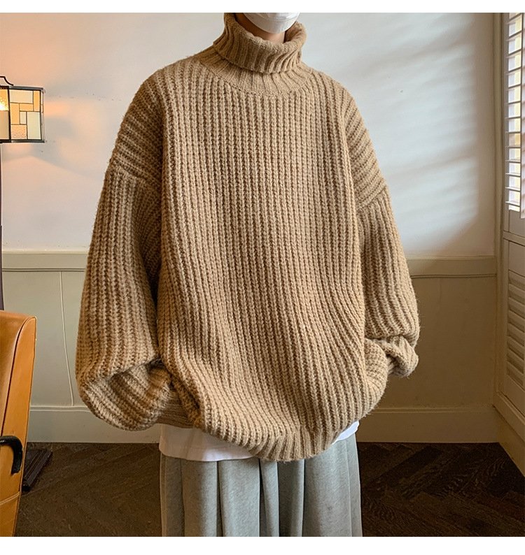 Мужской свитер с высоким воротником и утолщением на осень-зиму оптом