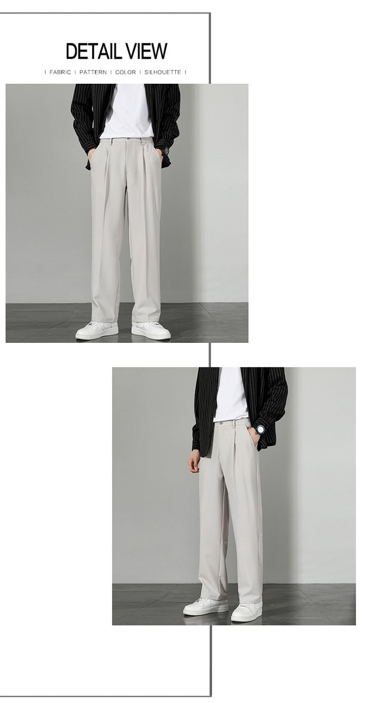 Летние мужские брюки прямого кроя с широкими штанинами оптом из Китая