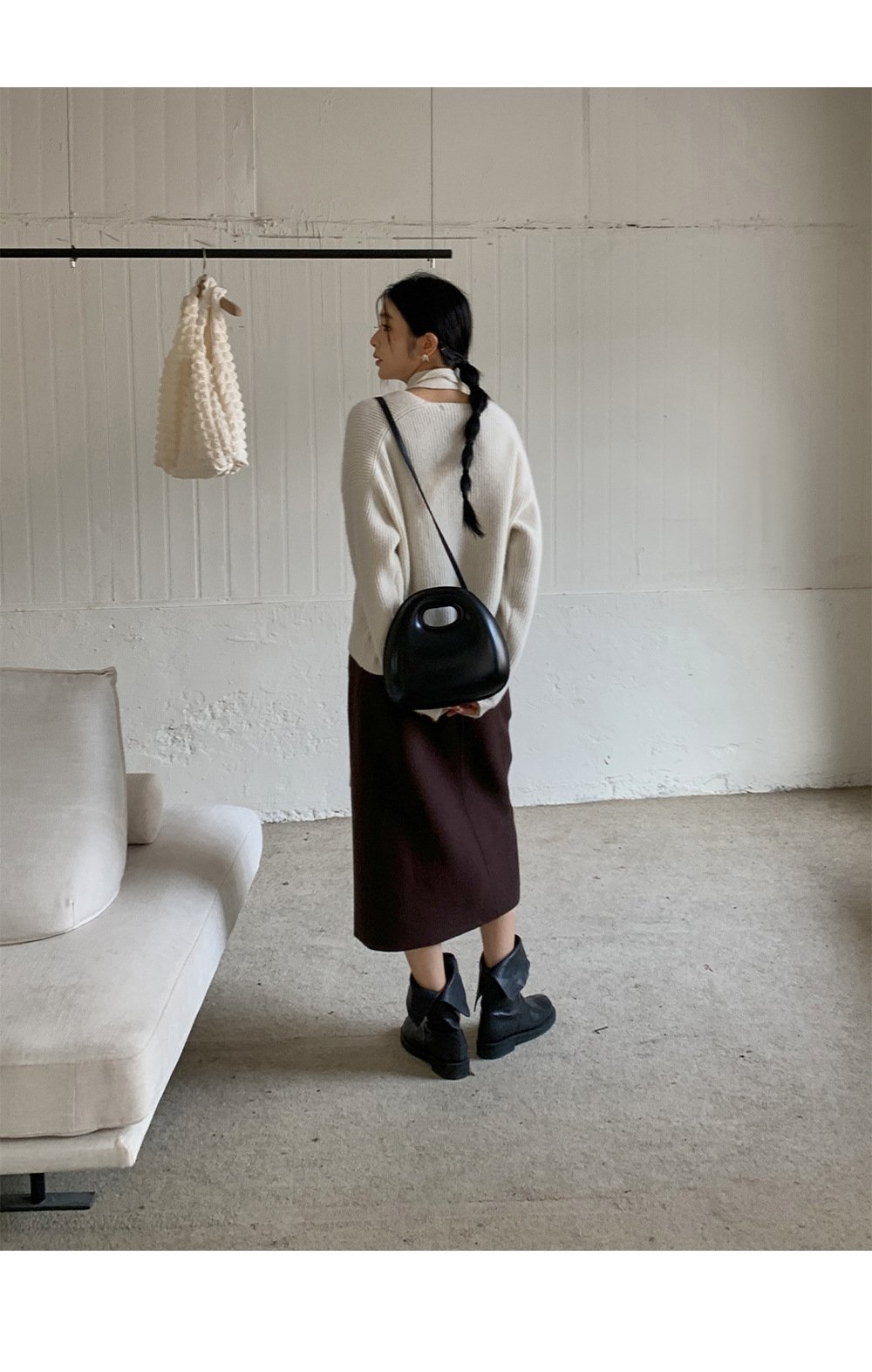 Шерстяная юбка с разрезом 2023 оптом из Китая