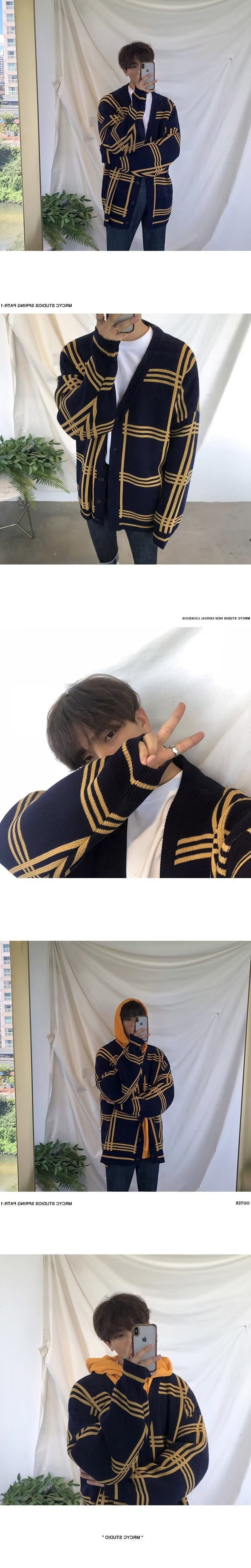 Мужская кардиган-свитер в стиле хипстер оптом