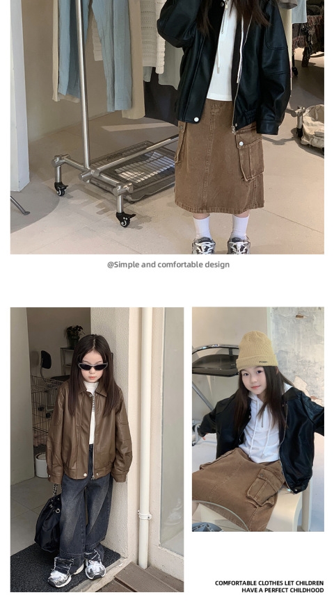 Детская куртка в стиле мотоциклиста 2024 года оптом из Китая