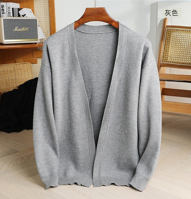 Мужская вязаная кардиган весна-осень оптом