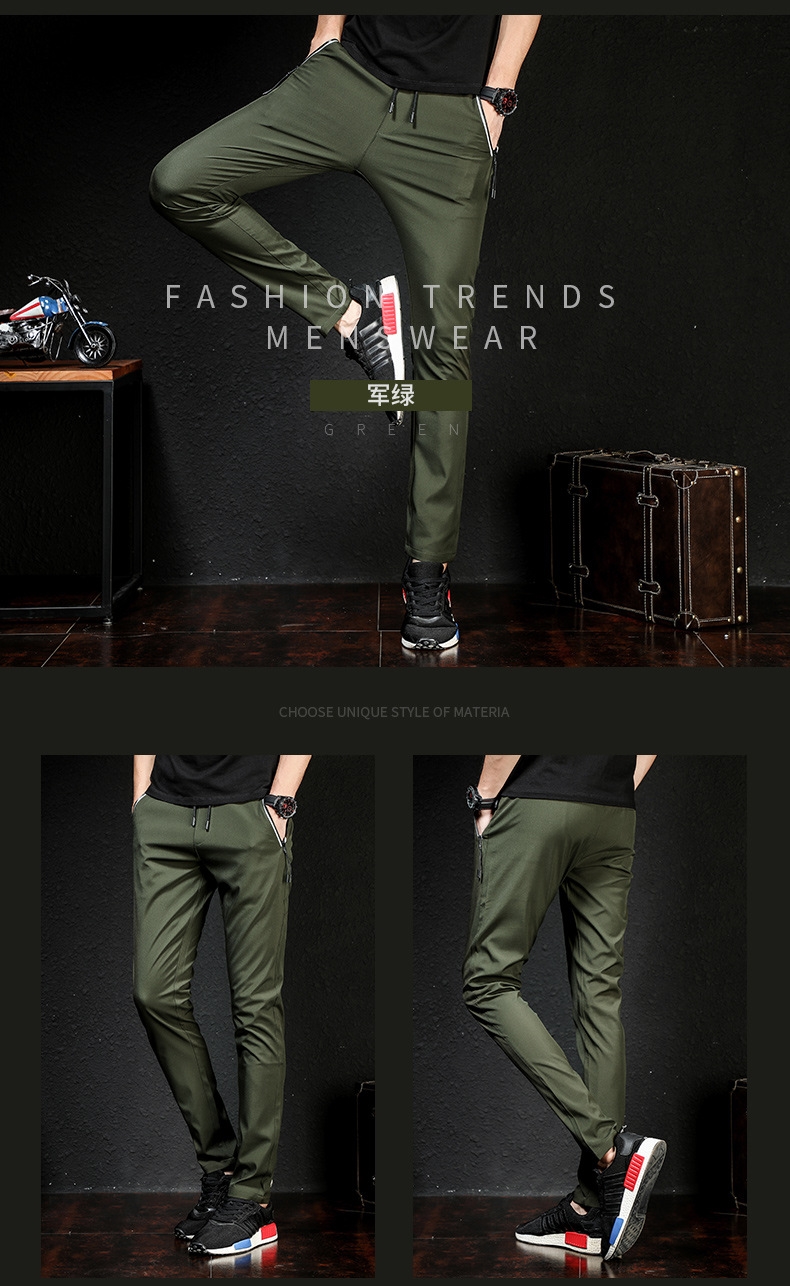 Мужские брюки весна новый корейский тренд молодежные стильные мужские большого размера спортивные джинсы оптом из Китая