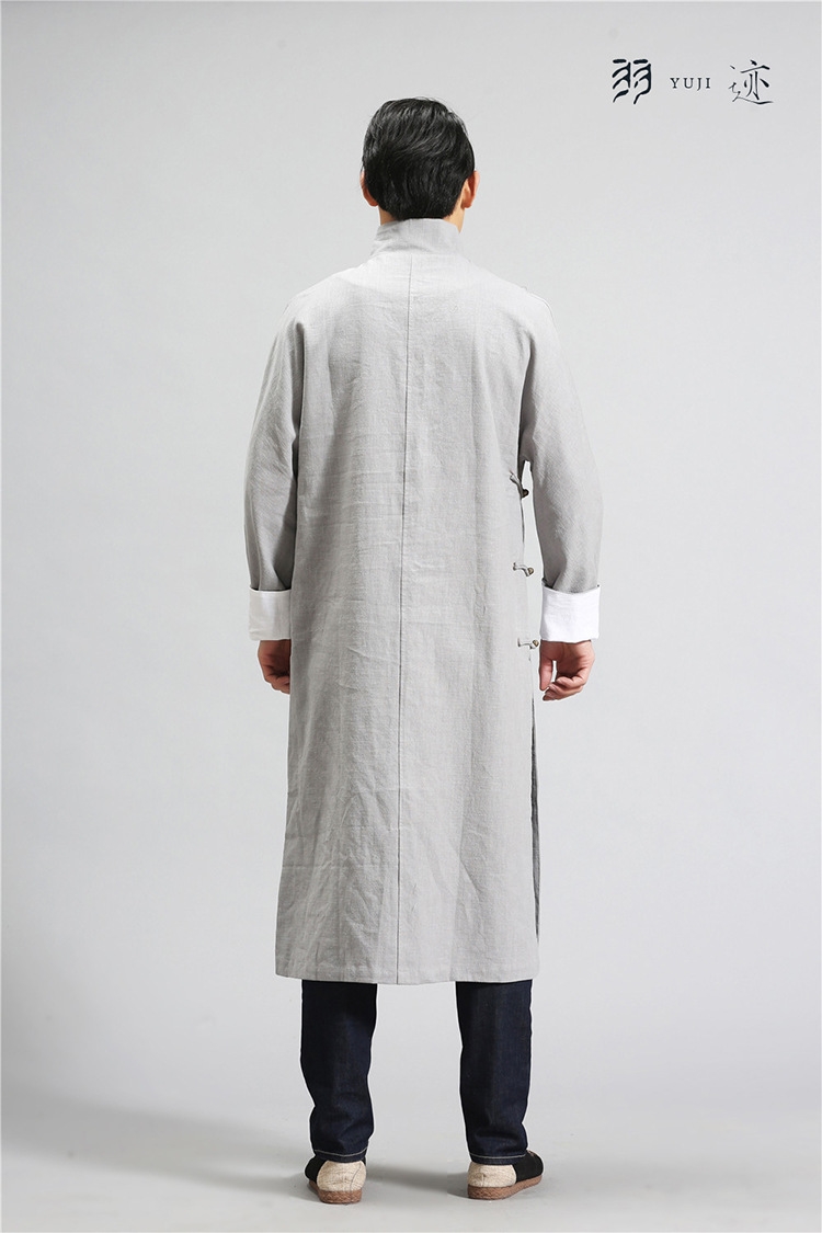 Мужская рубашка в стиле Республики с длинным воротником из льна в стиле ретро для выступлений оптом из Китая