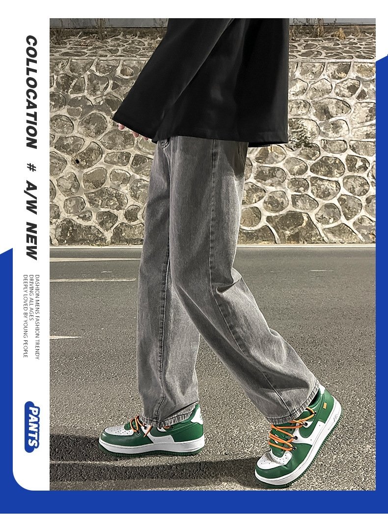 Широкие джинсы мужские в стиле Хонгконг весна оптом из Китая