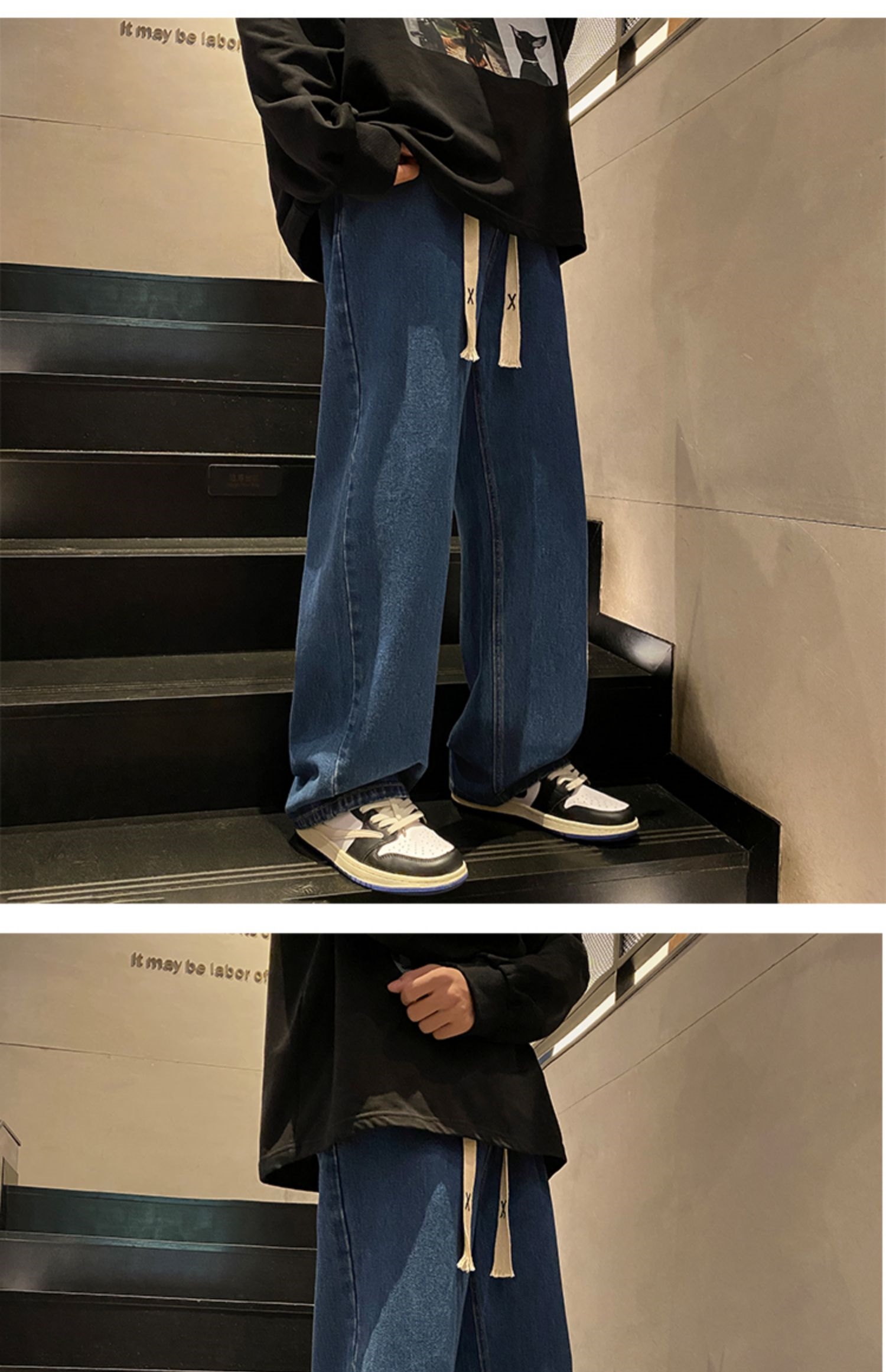 Мужские джинсы винтажного светло-голубого цвета 2024 весна оптом из Китая