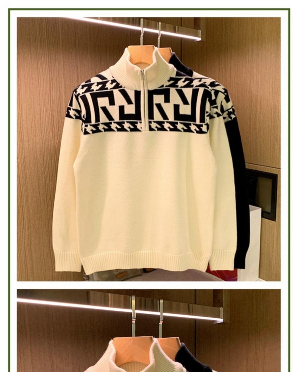 Мужской свитер с полувысоким воротником и узором оптом