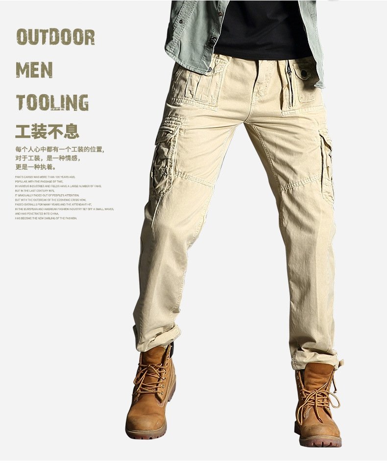 Мужские брюки военного стиля с карманами оптом из Китая