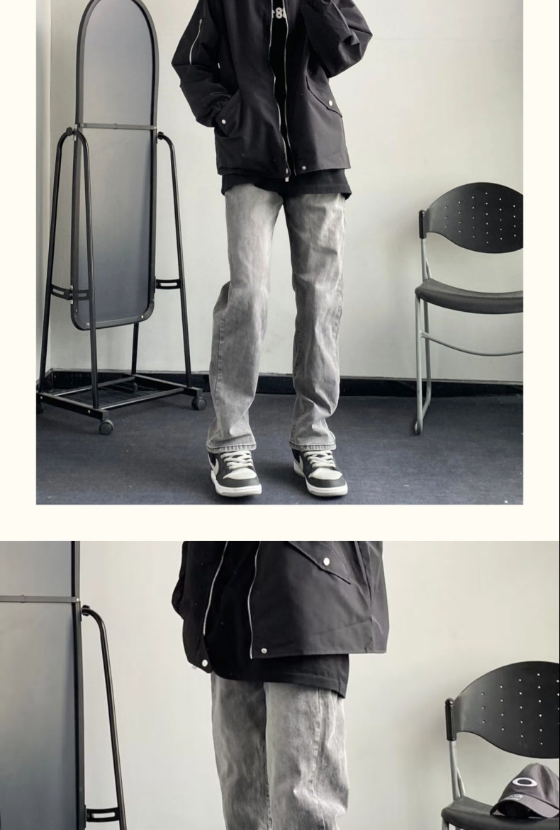 Мужские джинсы в стиле ретро, цвет пепельного дыма оптом из Китая