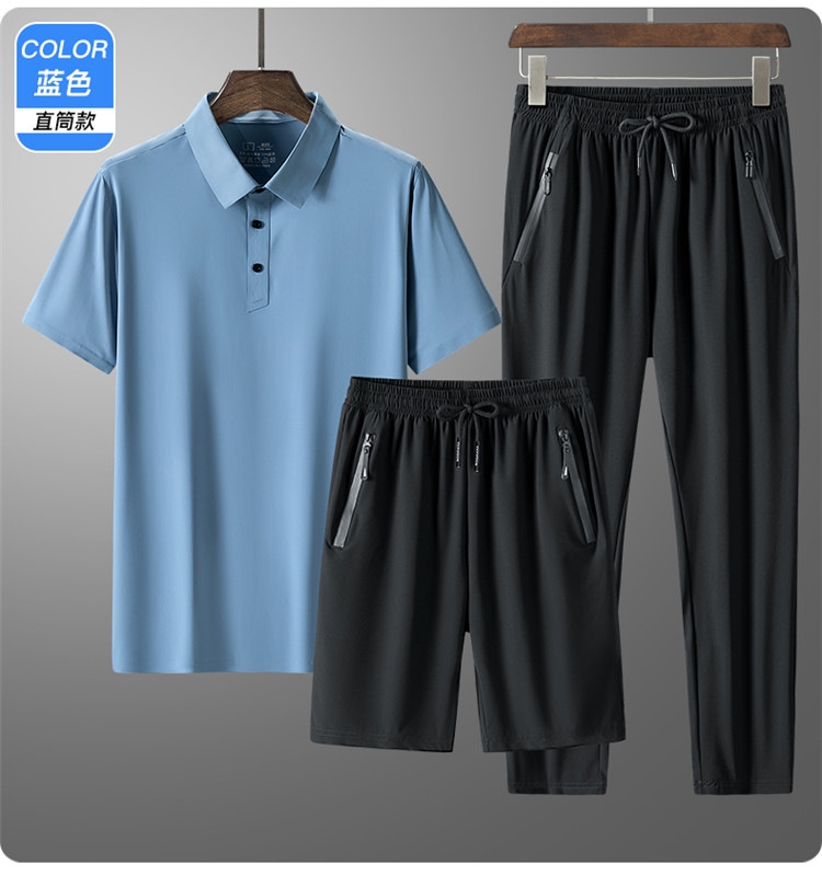 Летний мужской комплект из поло и шорт с брюками оптом из Китая