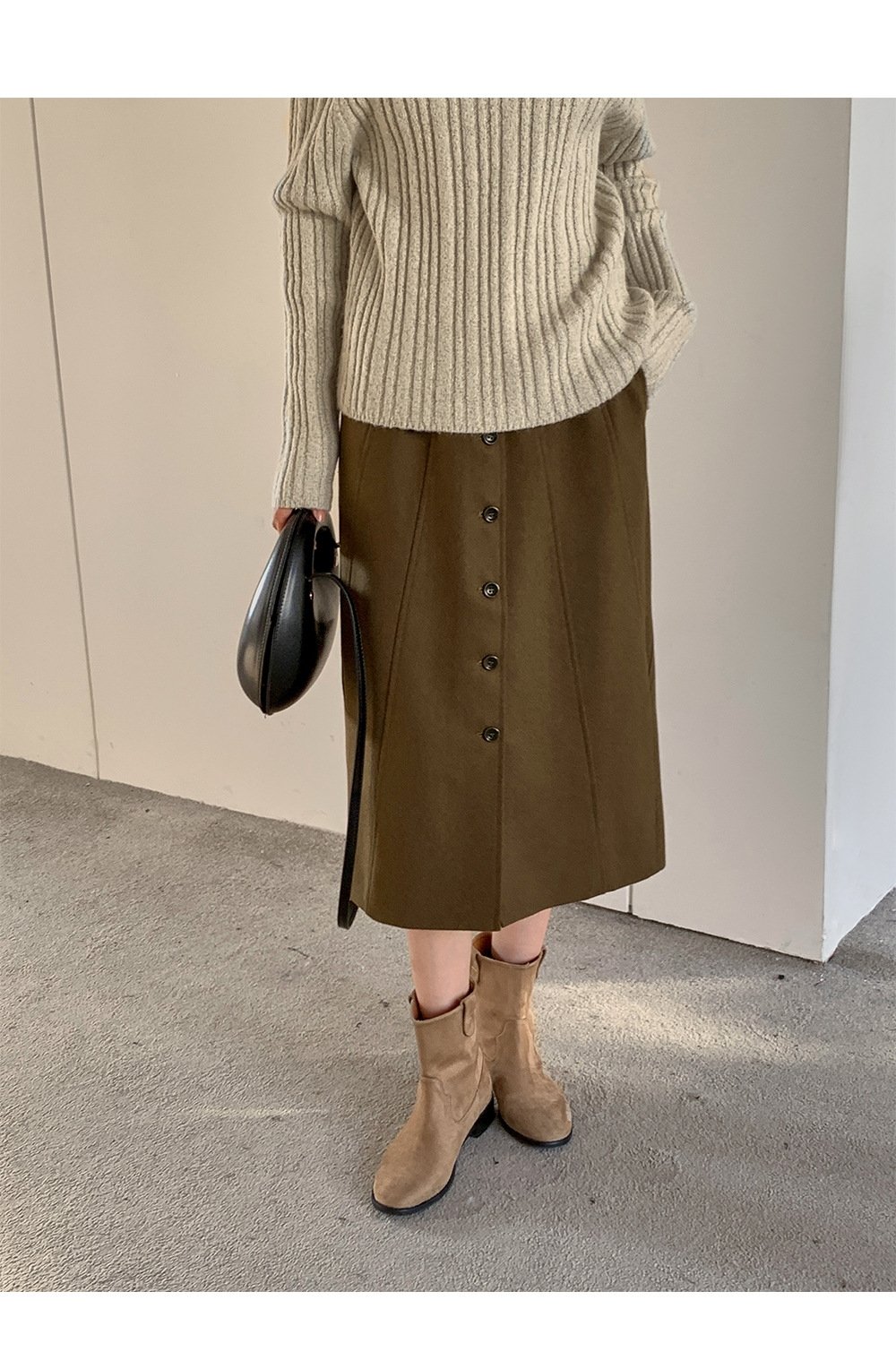 Шерстяная юбка с разрезом 2023 оптом из Китая