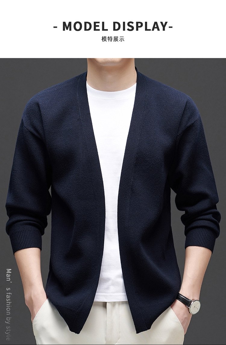 Мужская вязаная кардиган весна-осень оптом