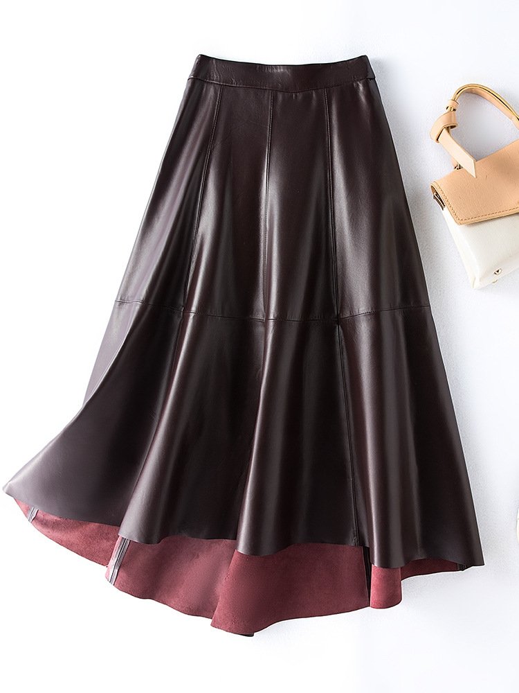 Длинная юбка из овечьей кожи оптом из Китая