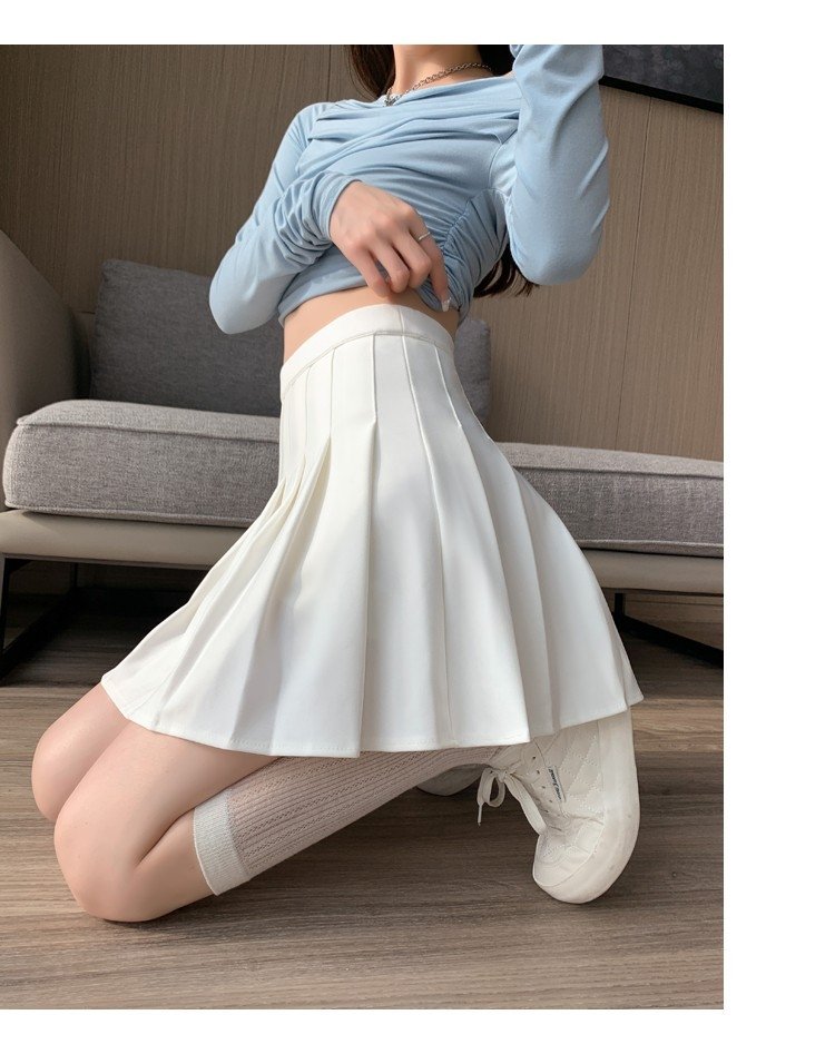 Белая короткая юбка с эластичным поясом и молнией оптом из Китая