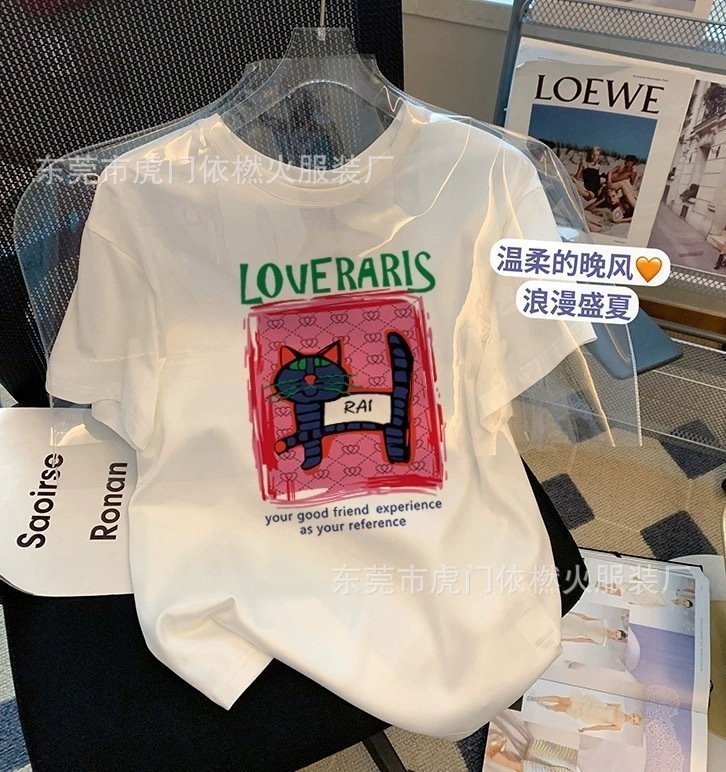 Футболка с коротким рукавом из 100% хлопка 2023 летней коллекции оптом