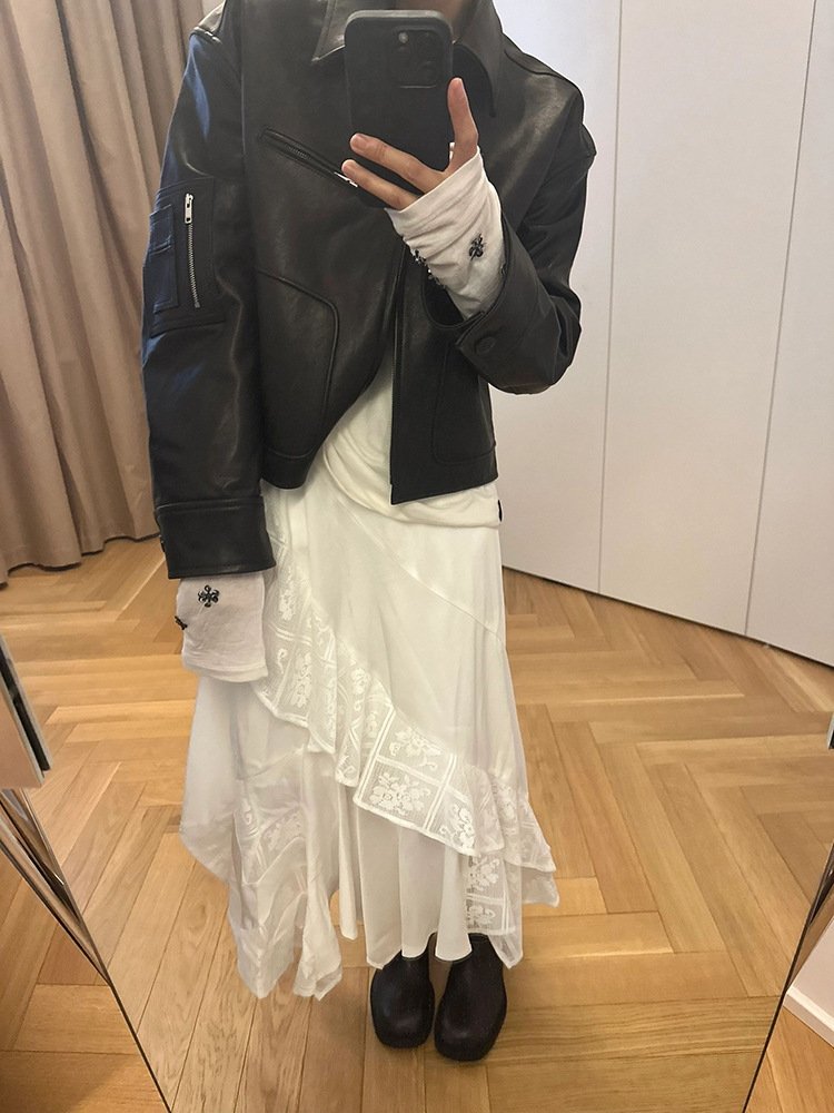 Длинная юбка с леопардовым принтом и асимметричным краем оптом из Китая