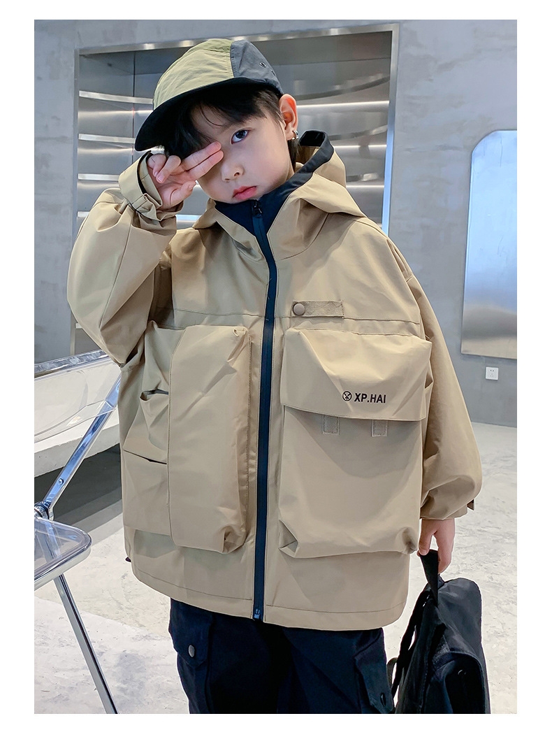 Детская мужская рабочая куртка весна-осень 2024 оптом из Китая