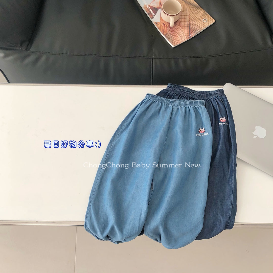 Детские летние джинсы с вышивкой оптом из Китая