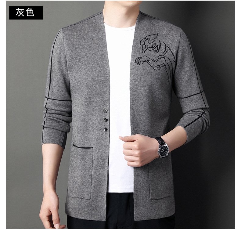 Мужской свитер с узором 2024 осень-зима оптом