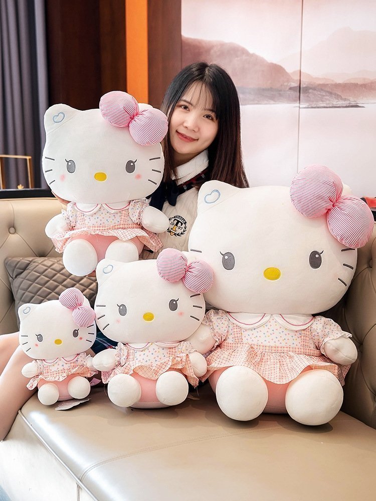 Плюшевая игрушка HelloKitty в розовом платье оптом