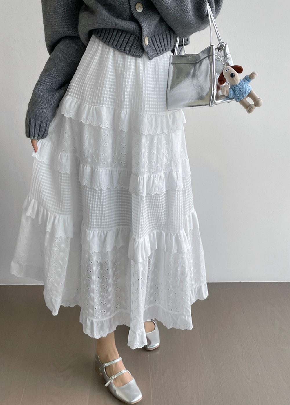 Высокая юбка с кружевом 2024 оптом из Китая