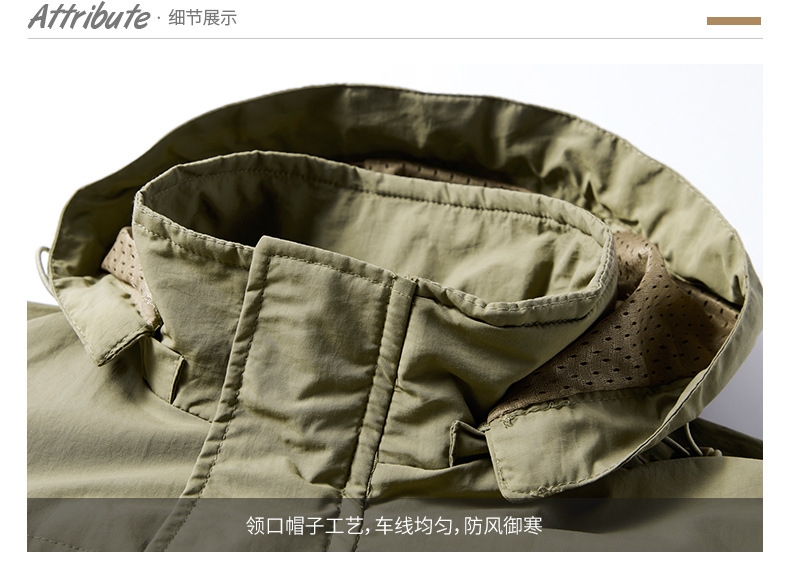 Мужской ветровой плащ с капюшоном оптом из Китая