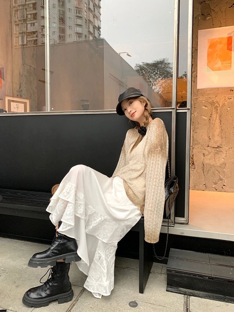 Длинная юбка с леопардовым принтом и асимметричным краем оптом из Китая