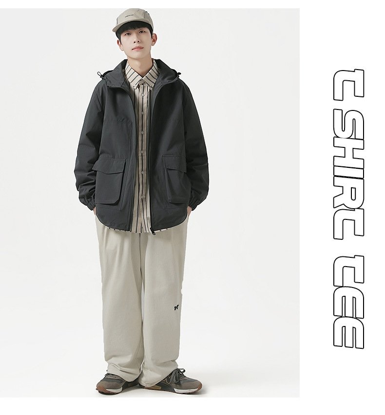 Мужская ветровка с капюшоном 2023 оптом из Китая
