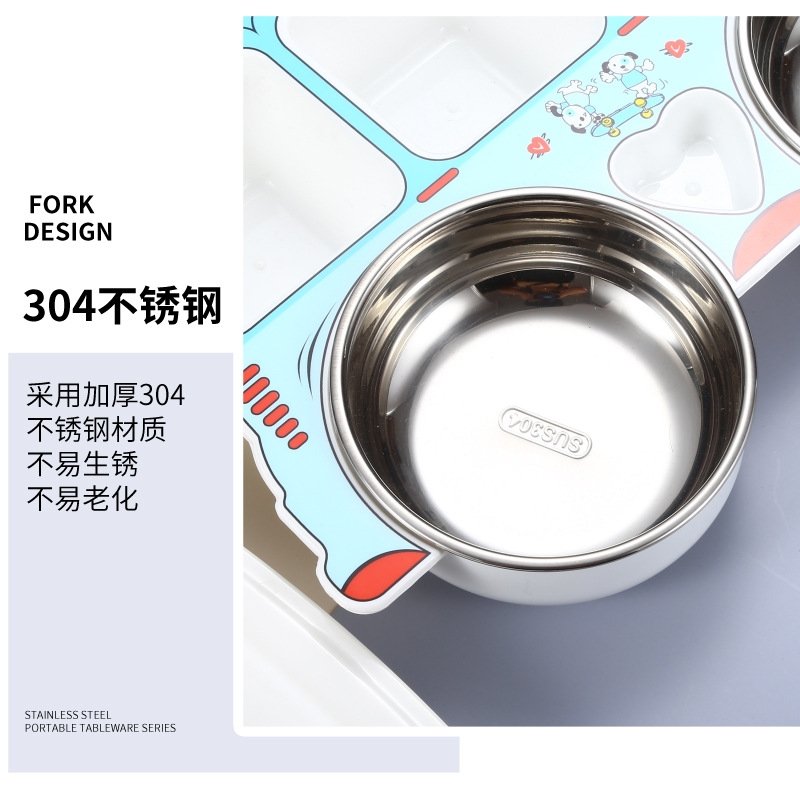 Детская тарелка из нержавеющей стали с разделением на секции оптом