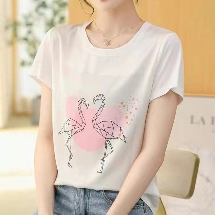 Футболка из искусственного шелка с коротким рукавом оптом