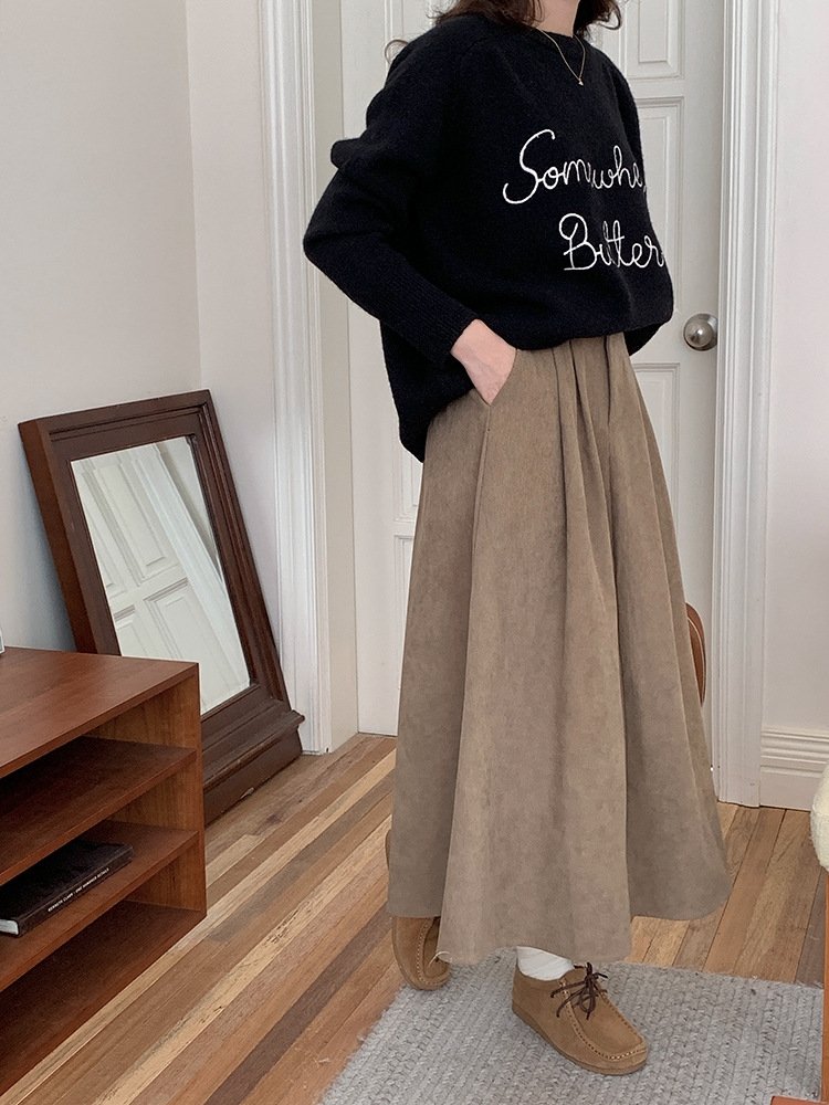 Женская длинная юбка с высокой талией и резинкой оптом из Китая