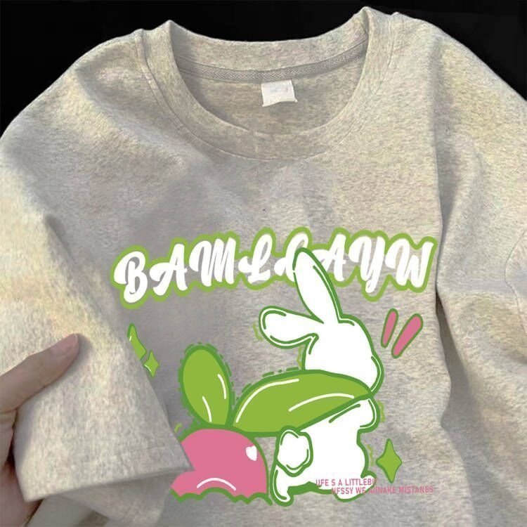 Летняя футболка с кроликами из 100% хлопка оптом