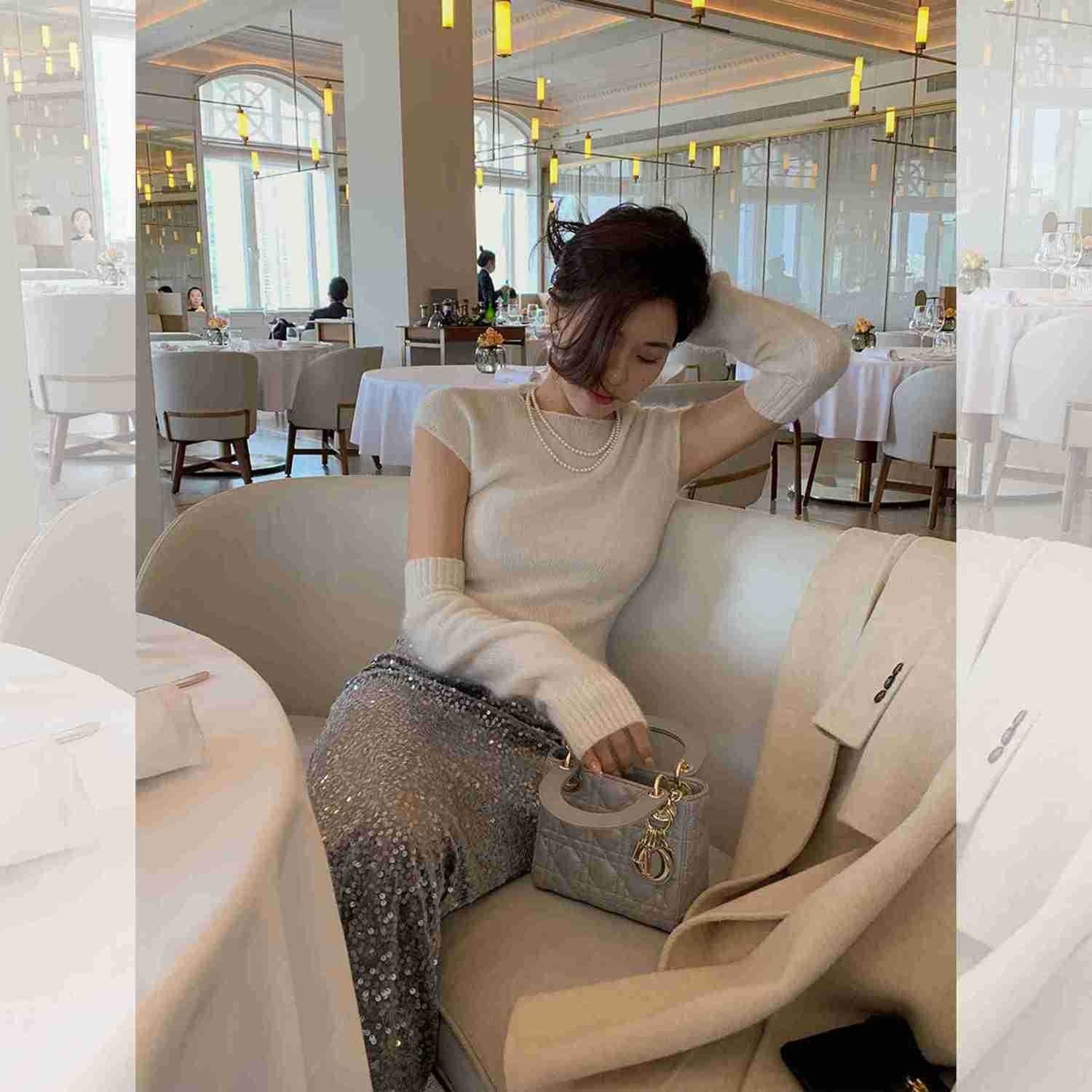 Юбка-миди с высокой талией и блестками оптом из Китая